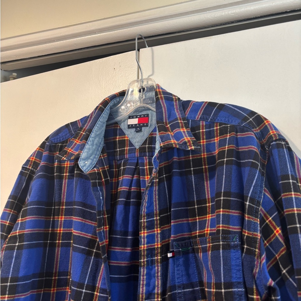 Vintage Tommy Jeans Blue Plaid Shirt